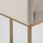 Yukon - Modern Off White Fabric & Brushed Brass Counter Chair