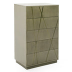 Nixa - Modern Wide Birch + Brushed Bronze Chest