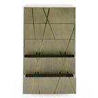 Nixa - Modern Wide Birch + Brushed Bronze Chest