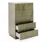 Nixa - Modern Wide Birch + Brushed Bronze Chest