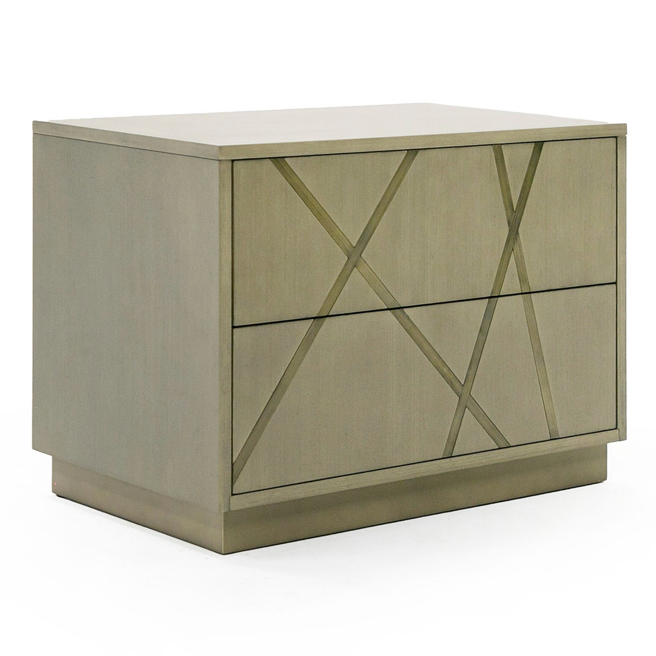 Nixa - Modern Beige Velvet + Brushed Bronze + Birch Bed + Nightstands - eastern - Modern Beige Velvet + Brushed Bronze + Birch Bed + Nightstands - eastern
