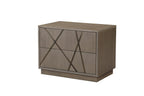 Nixa - Modern Beige Velvet + Brushed Bronze + Birch Bed + Nightstands - eastern - Modern Beige Velvet + Brushed Bronze + Birch Bed + Nightstands - eastern