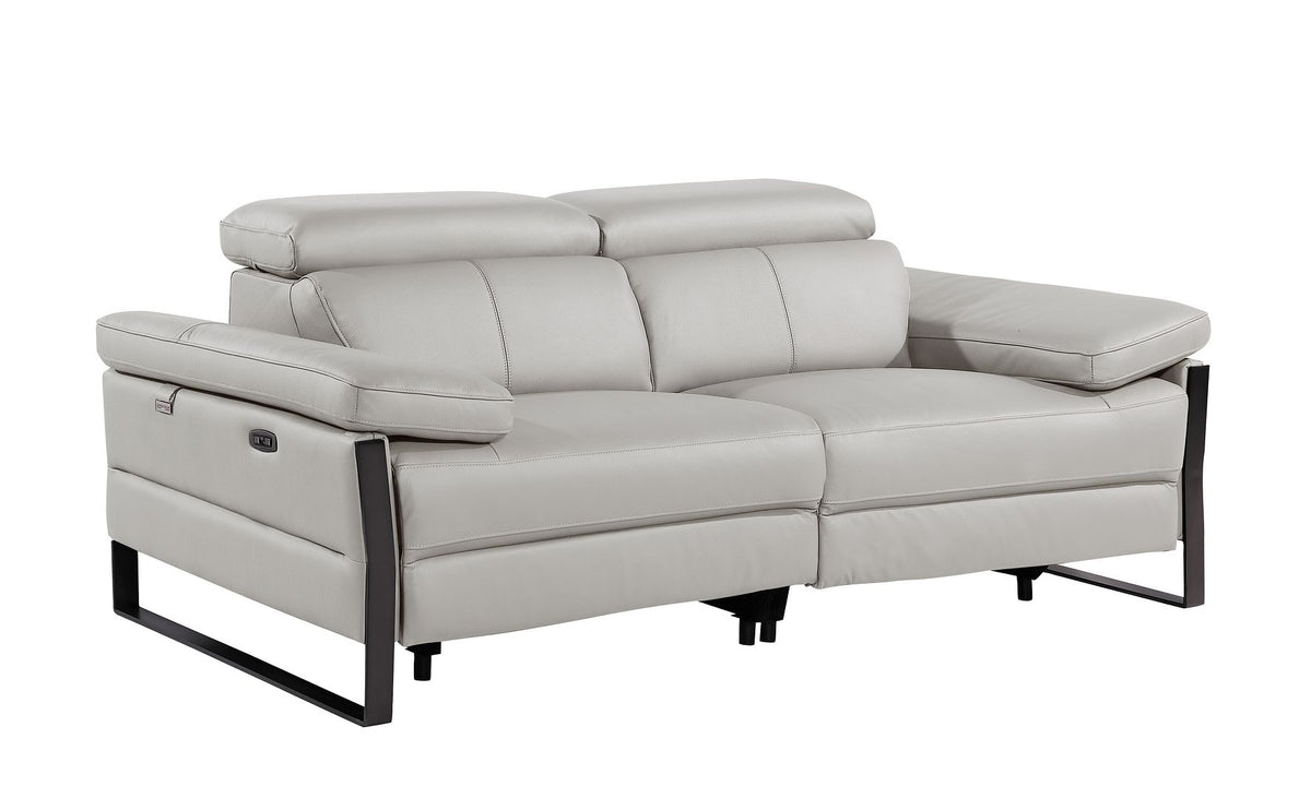 1246 Divanitalia Top Grain Italian Leather Loveseat with Power Headrest - Light Grey - SKU 1246-LT-GREY-2.2-HT - view 3