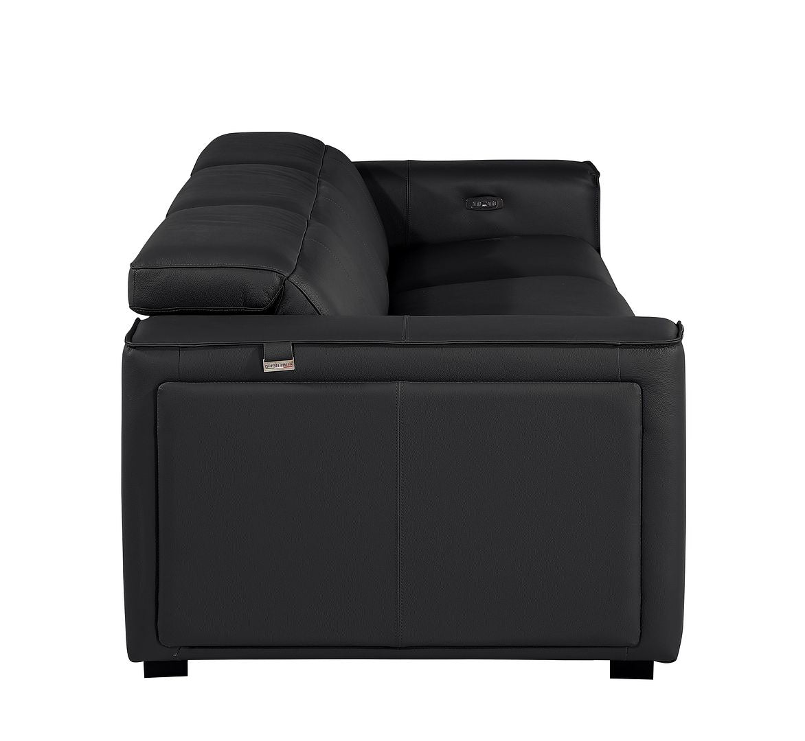 1224 Divanitalia 3-Piece Modular Power Reclining Sofa in Top Grain Italian Leather with 2 Power Recliners & Power Headrests
