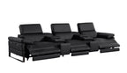 1246 Divanitalia Modular Power Triple Reclining Dual Console Sofa with Power Reclining Headrests - Top Grain Italian Leather - Black - SKU 1246-BLACK-5.3-HT - view 5
