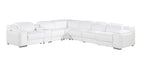 1116 Divanitalia 7-Piece L-Shaped Sectional Sofa in Top Grain Italian Leather with 3 Power Recliners & Power Headrests - White - SKU 1116-WHITE-7PC-3PWR-SECTIONAL- GROUP - view 2