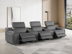 1116 Divanitalia 5-Piece Modular Power Reclining Sofa in Top Grain Italian Leather with 3 Power Recliners & Power Headrests