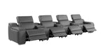 1116 Divanitalia 7-Piece Modular Power Reclining Sofa in Top Grain Italian Leather with 4 Power Recliners & Power Headrests - Dark Grey - SKU 1116-DK-GREY-S-7.4-HT - view 5