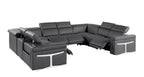 1126 Divanitalia 8-Piece U-Shaped Sectional Sofa in Top Grain Italian Leather with 4 Power Recliners & Power Headrests