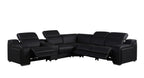 1116 Divanitalia 6-Piece L-Shaped Sectional Sofa in Top Grain Italian Leather with 3 Power Recliners & Power Headrests - Black - SKU 1116-BLACK-6PC-3PWR-SECTIONAL- GROUP - view 3