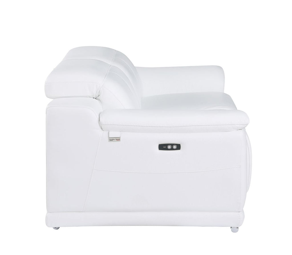 9762 Divanitalia 2-Piece Modular Power Reclining Console with 2 Power Recliners in Top Grain Italian Leather