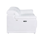 9762 Divanitalia 2-Piece Modular Power Reclining Console with 2 Power Recliners in Top Grain Italian Leather
