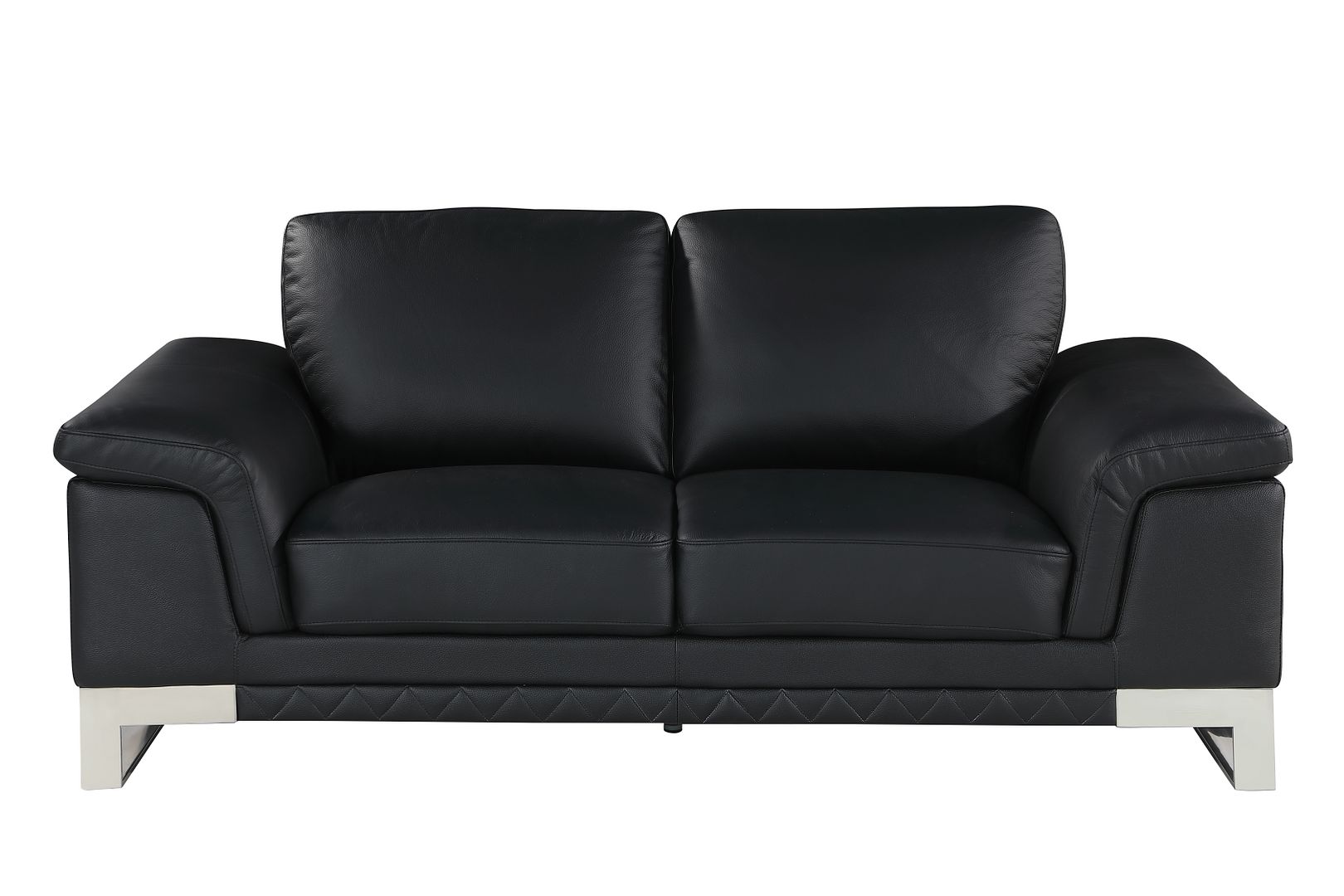 411 Divanitalia Loveseat in Top-grain Italian Leather - Black