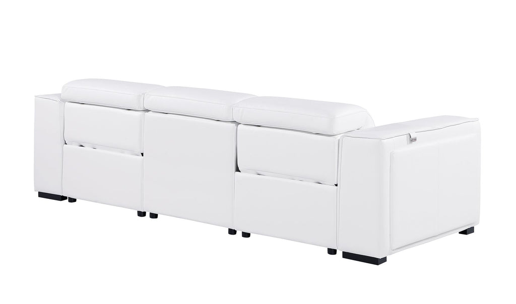 1224 Divanitalia 3-Piece Modular Power Reclining Sofa in Top Grain Italian Leather with 2 Power Recliners & Power Headrests