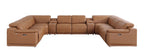 9762 Divanitalia 10-Piece U-Shaped Top Grain Italian Leather Sectional Sofa with 4 Power Recliners