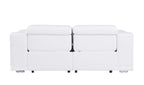 9762 Divanitalia 2-Piece Modular Power Reclining Console with 2 Power Recliners in Top Grain Italian Leather