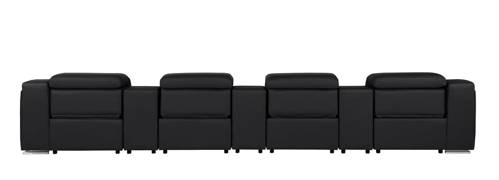 1116 Divanitalia 7-Piece Modular Power Reclining Sofa in Top Grain Italian Leather with 4 Power Recliners & Power Headrests - Black - SKU 1116-BLACK-S-7.4-HT - view 5