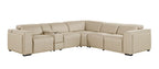 1224 Divanitalia 6-Piece L-Shaped Sectional Sofa in Top Grain Italian Leather with 3 Power Recliners & Power Headrests