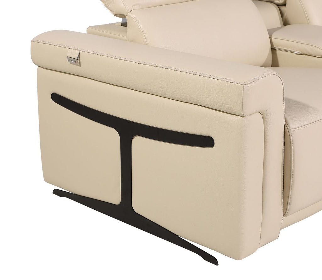 1126 Divanitalia 5-Piece Modular Power Reclining Sofa in Top Grain Italian Leather with 3 Power Recliners & Power Headrests