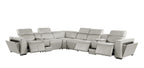 1224 Divanitalia 8-Piece L-Shaped Sectional Sofa in Top Grain Italian Leather with 3 Power Recliners & Power Headrests - Light Grey - SKU 1224-LT-GREY-8PC-3PWR-SECTIONAL - view 4
