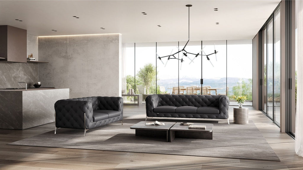 970 Divanitalia 2-Piece Sofa Set in Top-grain Italian Leather