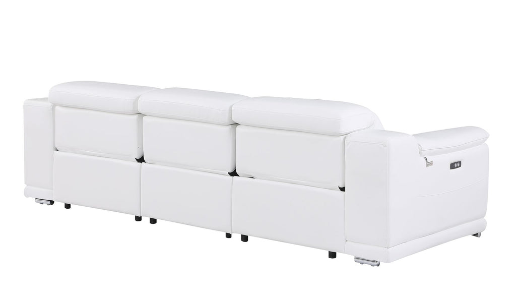 9762 Divanitalia 3-Piece Modular Power Reclining Sofa with 3 Power Recliners in Top Grain Italian Leather
