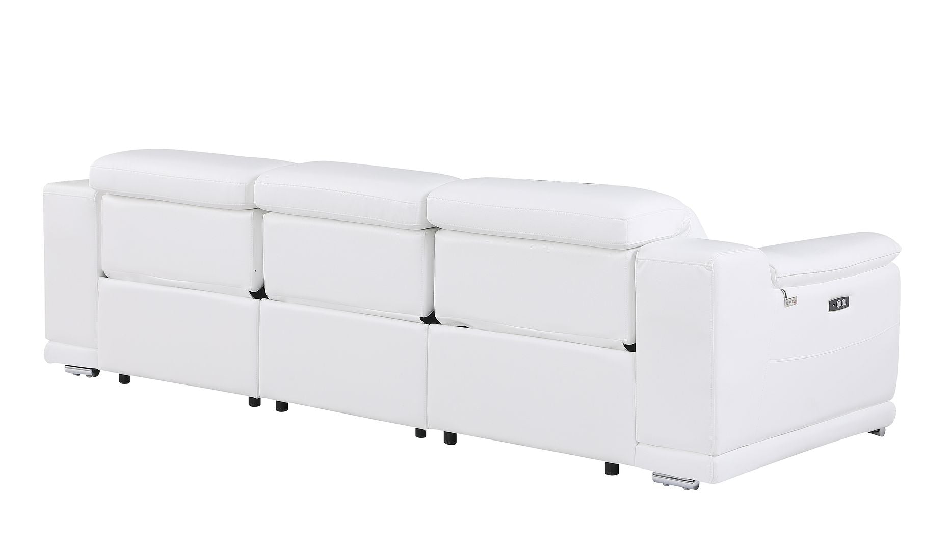 9762 Divanitalia 3-Piece Modular Power Reclining Sofa with 3 Power Recliners in Top Grain Italian Leather