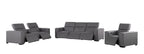 1208 Modular Leather Set with 6 Power Recliners & Power Headrests - Dark Grey - SKU 1208-DK-GREY-7.6-HT-3PC - view 4
