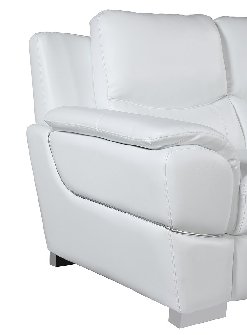 4572 Modern Genuine Leather Loveseat - White - SKU 4572-L-WHITE - view 9