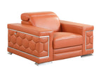 692 Divanitalia 3-Piece Sofa Set with Adjustable Headrest in Top-grain Italian Leather - Camel - SKU 692- CAMEL 3PC (S/L/CH) - GROUP - view 8
