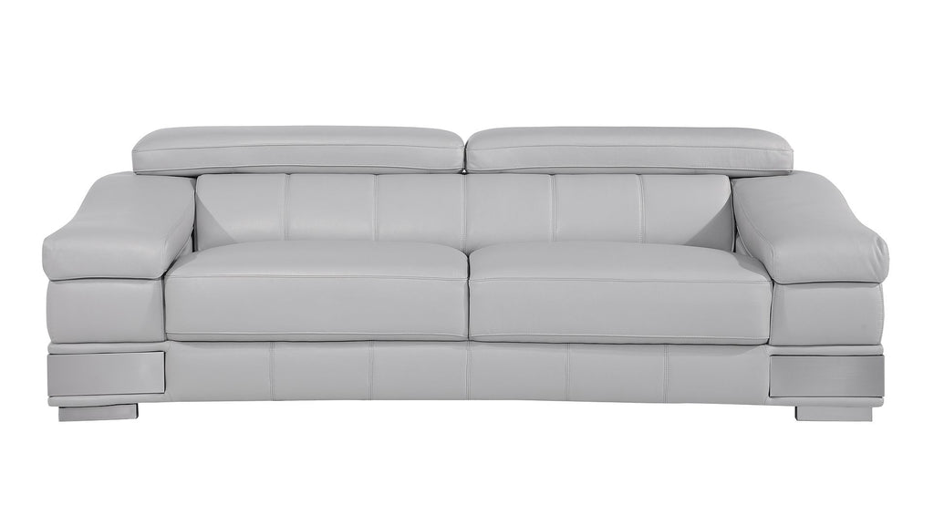 415 Divanitalia 3-Piece Sofa Set with Adjustable Headrest in Top-grain Italian Leather - Light Grey - SKU 415- LIGHT GRAY 3PC (S/L/CH) - GROUP - view 3