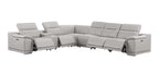 2679 7-Piece L-Shaped Power Reclining Sectional Sofa in Genuine Leather - 4 Recliners