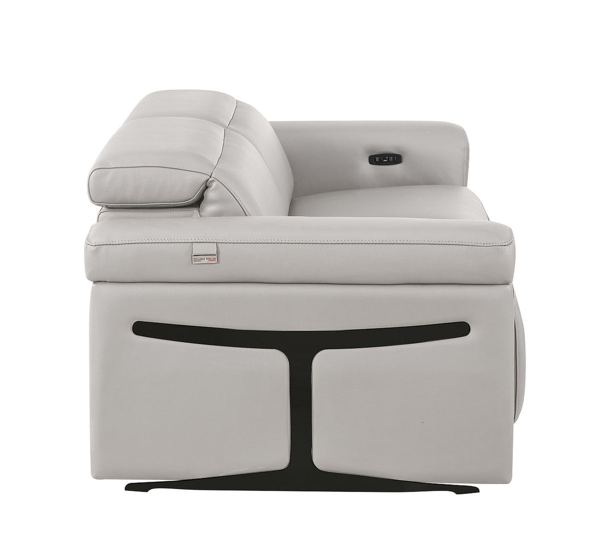 1126 Divanitalia 2-Piece Modular Power Reclining Loveseat in Top Grain Italian Leather with 2 Power Recliners & Power Headrests - Light Grey - SKU 1126-LT_GREY-2.2-HT - view 8