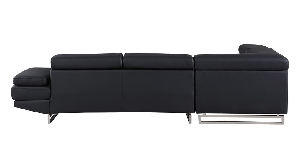 8136 Left Arm Facing Chaise with Adjustable Headrest in Genuine Leather