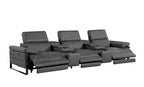 1246 Divanitalia Modular Power Triple Reclining Dual Console Sofa with Power Reclining Headrests - Top Grain Italian Leather - Dark Grey - SKU 1246-DK-GREY-5.3-HT - view 5