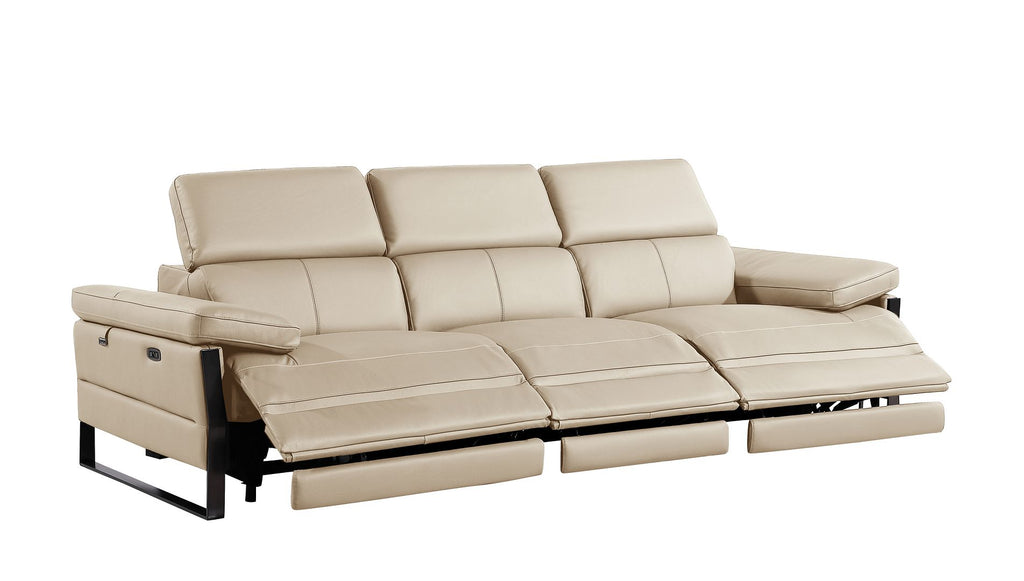 1246 Divanitalia Modular Power Triple Reclining Sofa with Power Reclining Headrests - Top Grain Italian Leather - Beige - SKU 1246-BEIGE-3.3-HT - view 5
