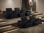 1116 Divanitalia 8-Piece Modular Power Reclining Sofa & Loveseat Set in Top Grain Italian Leather with 5 Power Recliners & Power Headrests - Black - SKU 1116-BLACK-8.5-HT - view 3