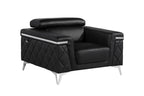 1140 Divanitalia Chair with Adjustable Headrest in Top-grain Italian Leather - Black - SKU 1140-BLACK-CH - view 2