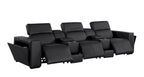 1224 Divanitalia 8-Piece Modular Power Reclining Sofa & Loveseat Set in Top Grain Italian Leather with 5 Power Recliners & Power Headrests - Black - SKU 1224-BLACK-8.5-HT-2PC - view 6