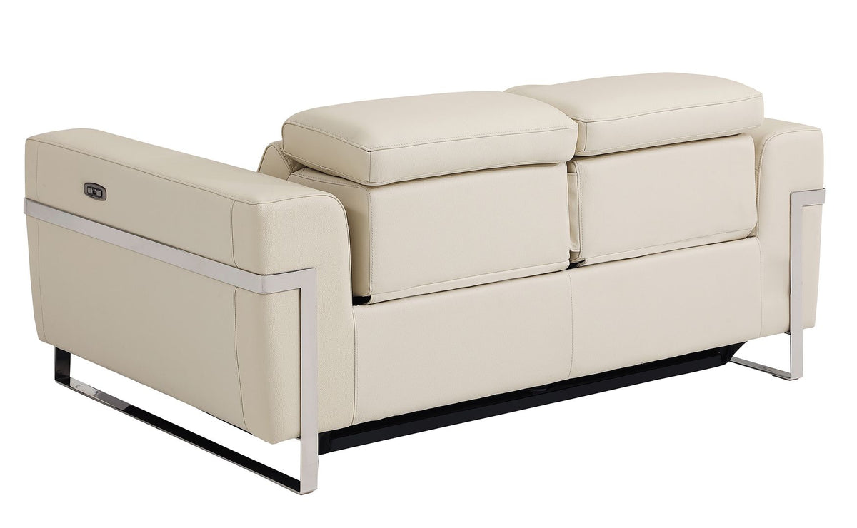 990 Divanitalia Power Reclining Loveseat with Power Headrest in Top-grain Italian Leather - Beige - SKU 990-BEIGE-L - view 3