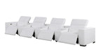 1208 7 Piece Leather Sofa with 4 Power Recliners and Power Headrests - White - SKU 1208-WHITE-S-7.4-HT - view 5