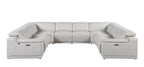 9762 Divanitalia 8-Piece U-Shaped Top Grain Italian Leather Sectional Sofa with 4 Power Recliners