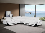 1246 Divanitalia 7-Piece L-Shaped Modular Power Reclining Sectional Sofa with 3 Power Recliners and Power Headrests - Top Grain Italian Leather