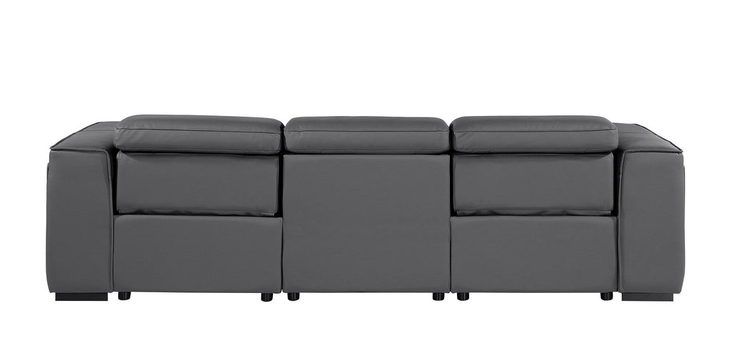 1224 Divanitalia 3-Piece Modular Power Reclining Sofa in Top Grain Italian Leather with 2 Power Recliners & Power Headrests