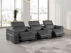 1126 Divanitalia 5-Piece Modular Power Reclining Sofa in Top Grain Italian Leather with 3 Power Recliners & Power Headrests
