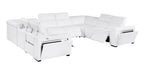1224 Divanitalia 8-Piece L-Shaped Sectional Sofa in Top Grain Italian Leather with 4 Power Recliners & Power Headrests