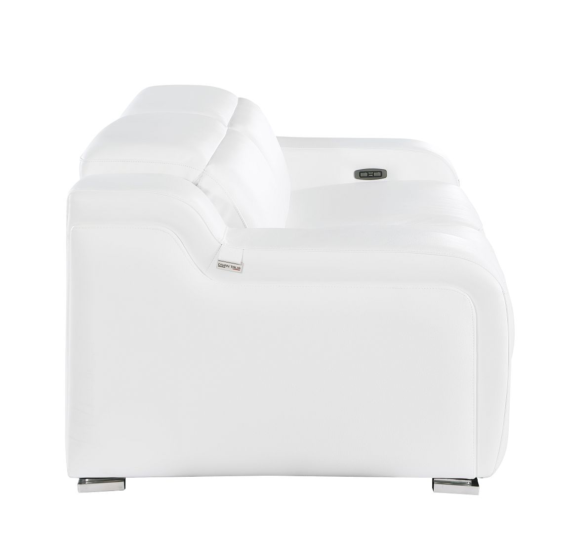 1116 Divanitalia 2-Piece Modular Power Reclining Loveseat in Top Grain Italian Leather with 2 Power Recliners & Power Headrests