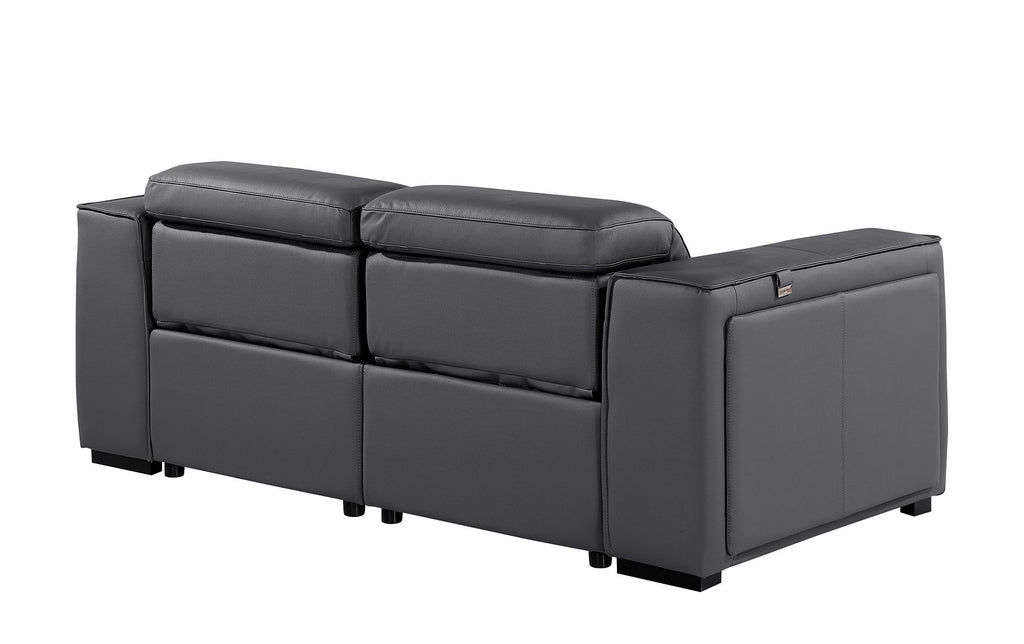 1224 Divanitalia 2-Piece Modular Power Reclining Loveseat in Top Grain Italian Leather with 2 Power Recliners & Power Headrests