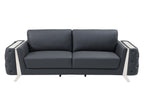 1050 Divanitalia 2-Piece Sofa Set in Top-grain Italian Leather - Dark Grey - SKU 1050-DK-GRAY-3PC - view 3