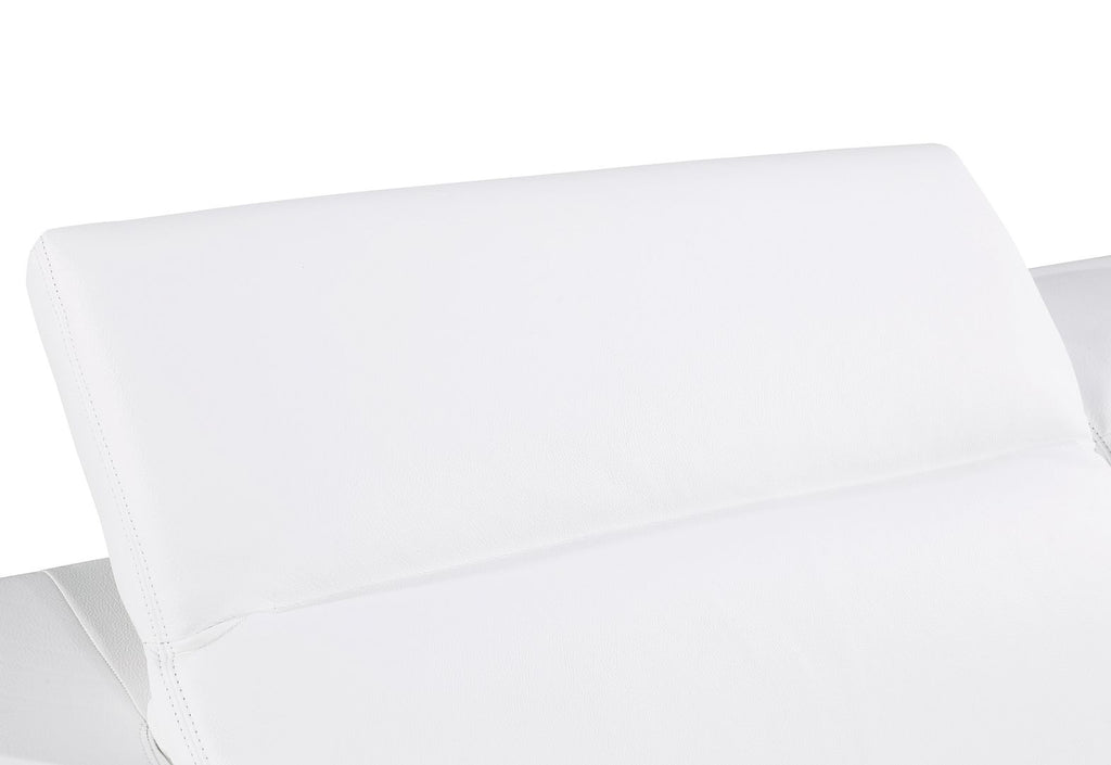 1111 Divanitalia 2-Piece Sofa Set with Adjustable Headrest in Top-grain Italian Leather - White - SKU 1111-WHITE-2PC - view 13